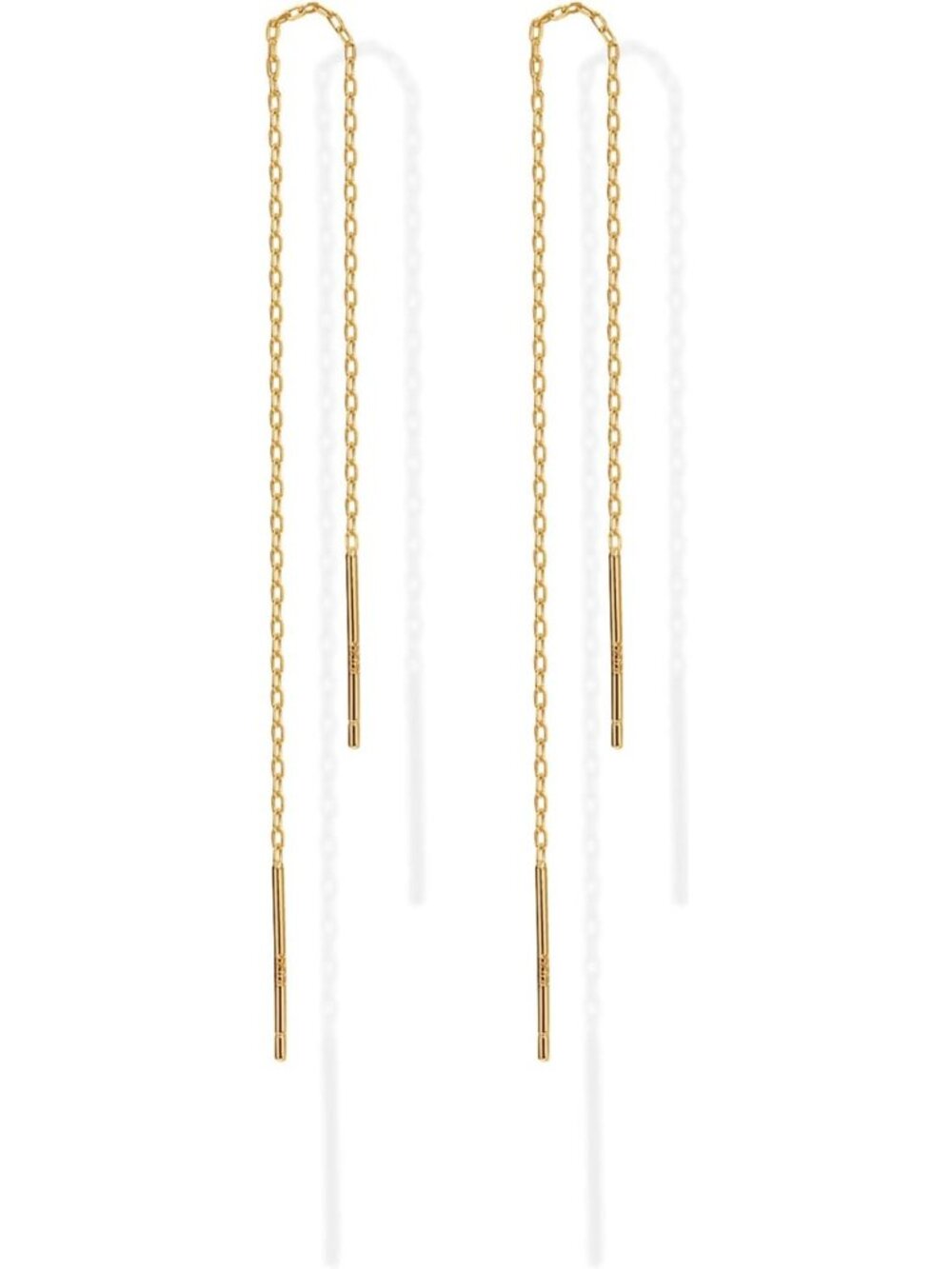 14K Gold Plated Threader Earrings for Women - Elegant Statement Chain Jewelry